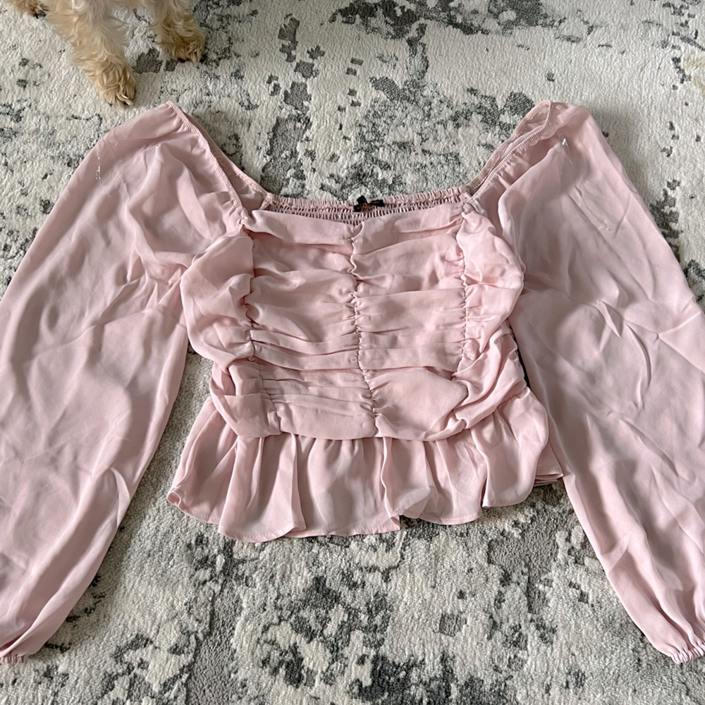 Womens long puff sleeve top